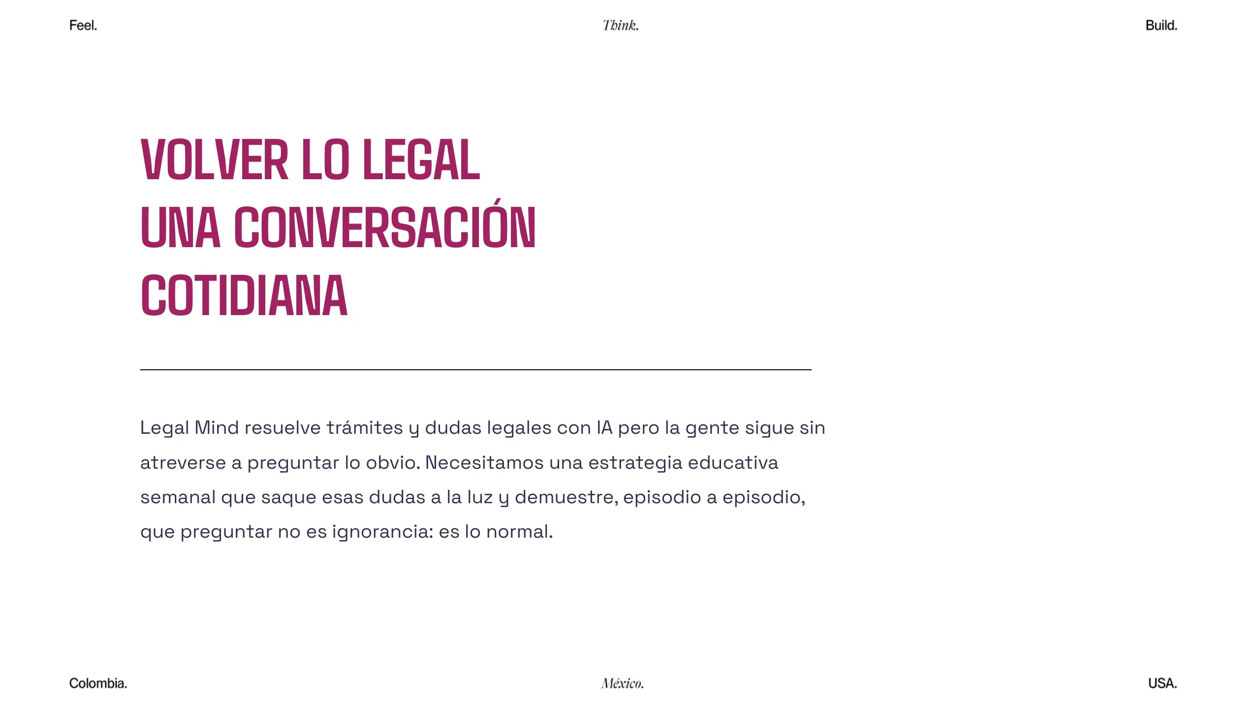 Lámina Volver lo legal una conversación cotidiana