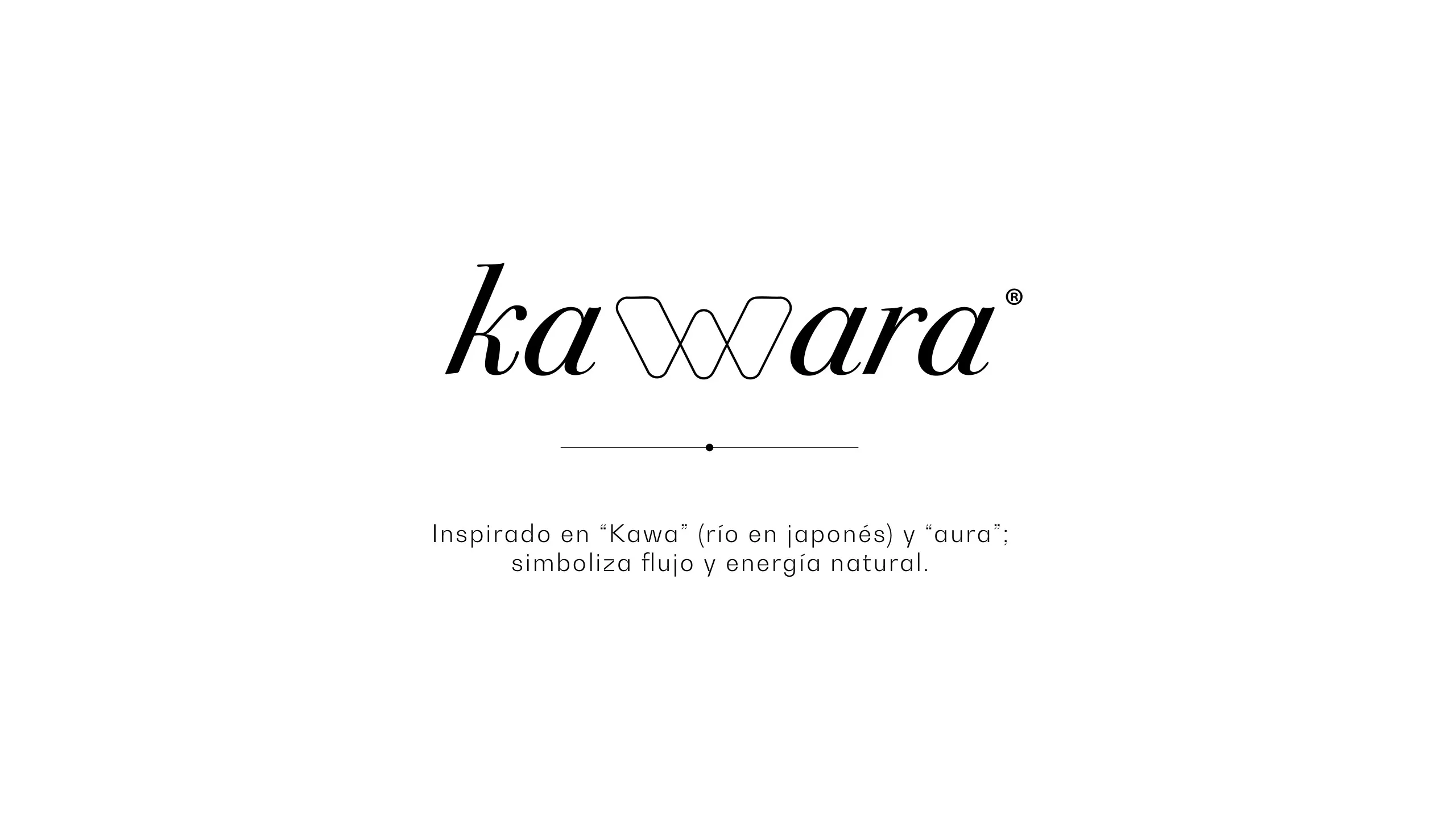 Logo de Kawara con su origen: inspirado en kawa, río en japonés, y aura