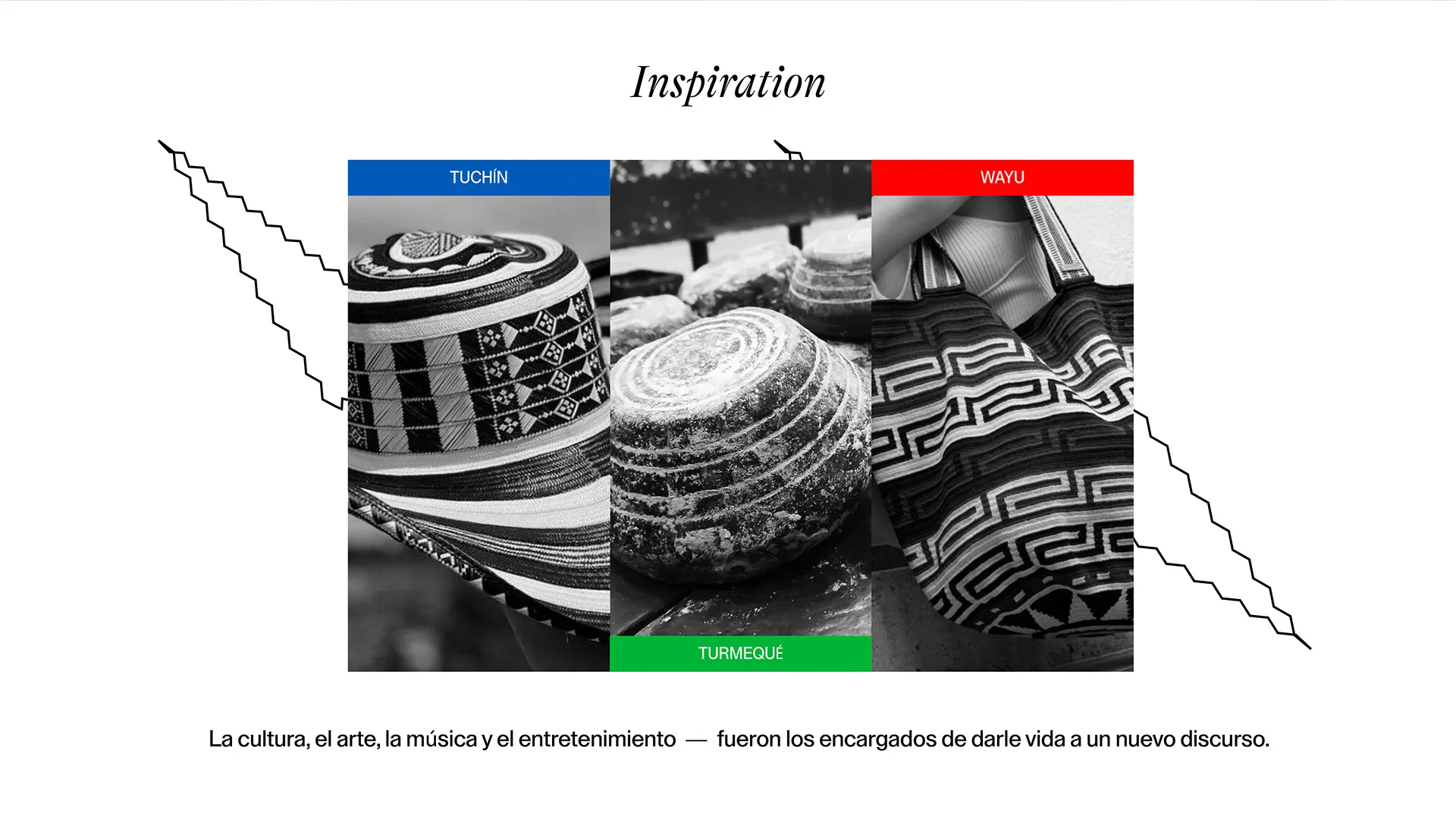 Tablero de inspiración con sombrero vueltiao, tejo y mochila wayuu