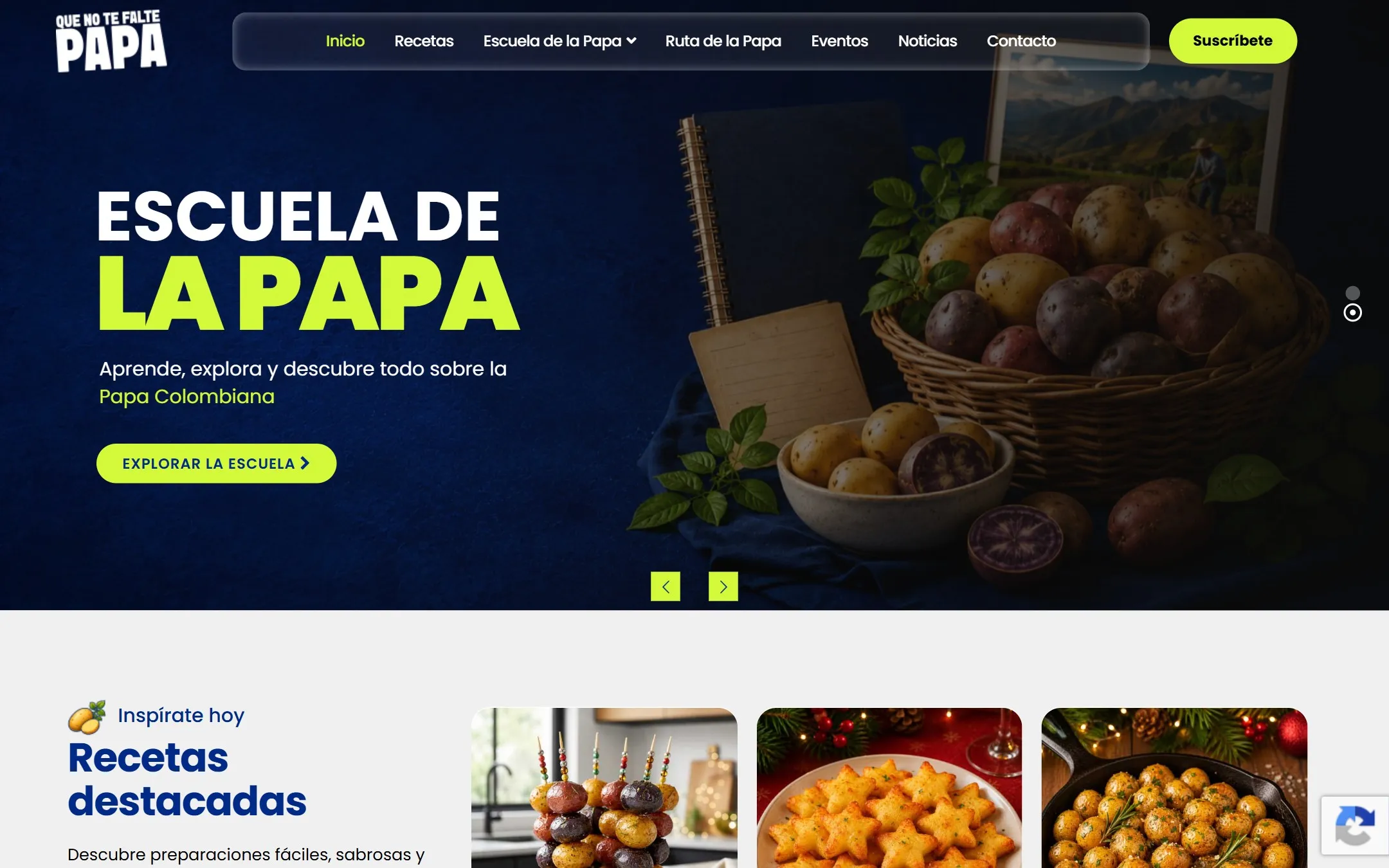 Recetas destacadas y la papa como acompañante del desayuno, el almuerzo, la cena y los postres