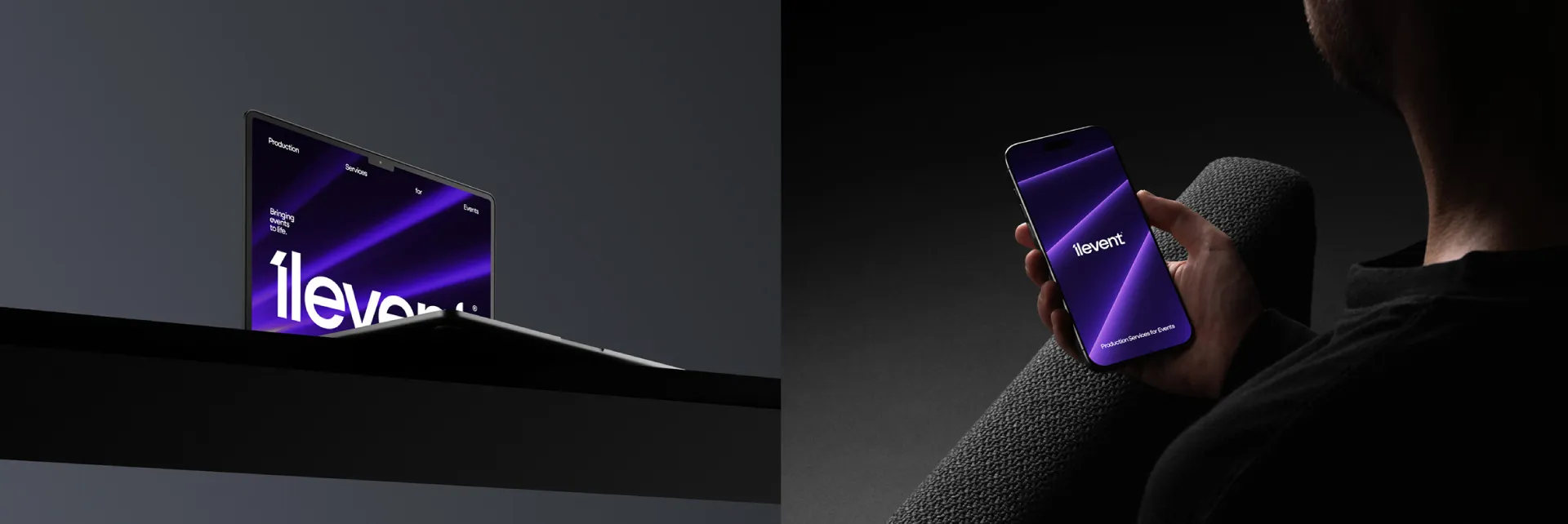 Pantalla y celular con piezas tecnológicas de Ilevent