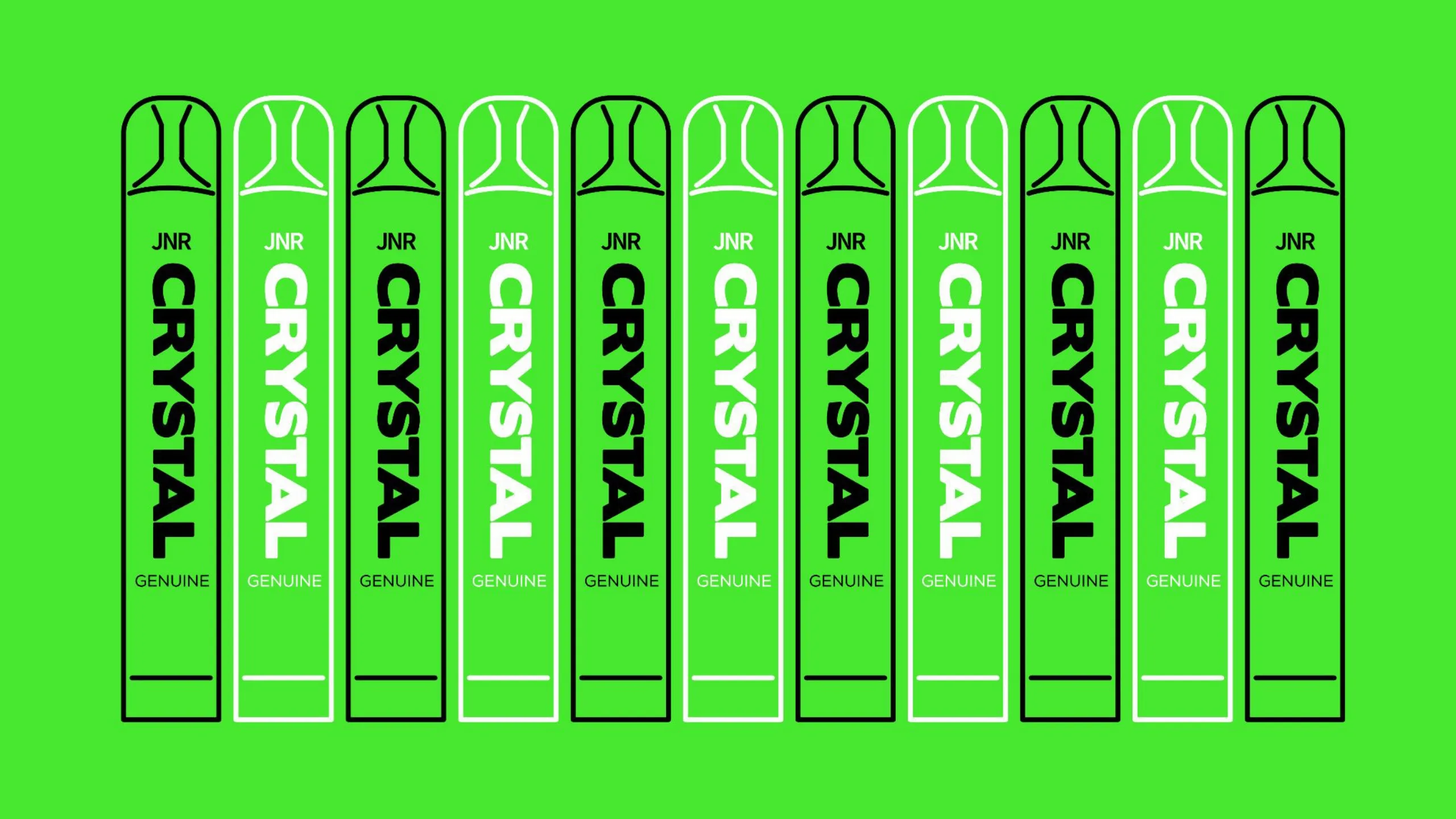 Patrón verde con los vapeadores Crystal Genuine